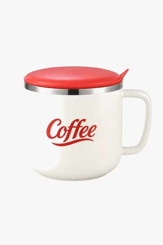 Mug café inox 304 400ml couvercle étanche moderne Satisfait Ou Remboursé