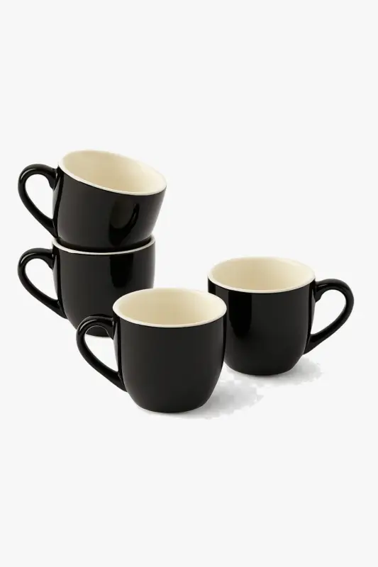 Set of 4 minimalist ceramic espresso cups 60 ml Usine Directe
