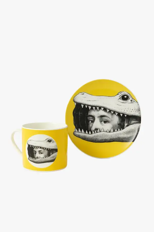 Porcelain mug with italian face design 270ml Meilleur Choix