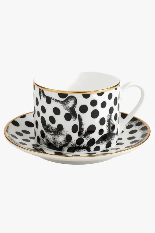 Remise European style animal motif ceramic mug with gold detail