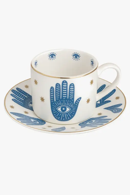 Vintage italian ceramic tea set with cup, saucer and tray Bon Plan