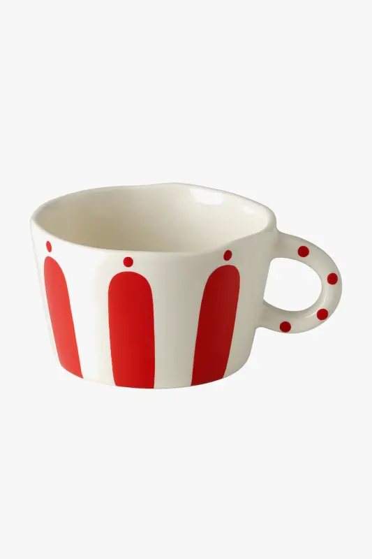 Livraison Express Nordic style geometric pattern ceramic mug with painted handle