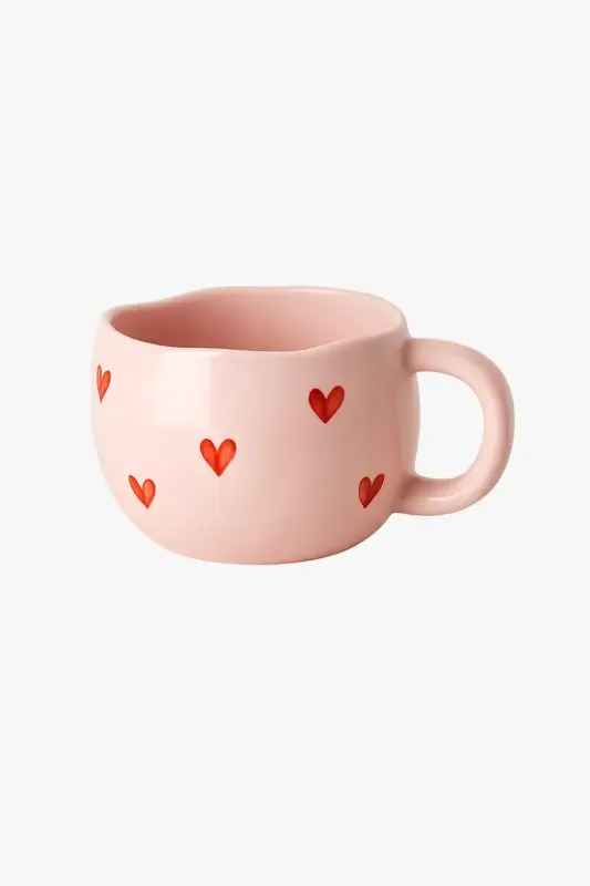 Commander Vite Hand-painted ceramic mug with heart love design