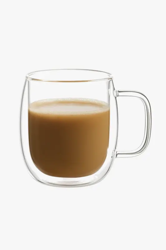 Solde Double wall glass cup with insulated handle