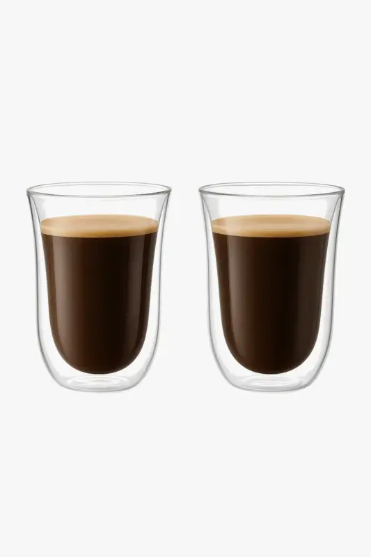 Expédition Rapide Set of 2 double-walled insulated glass coffee cups