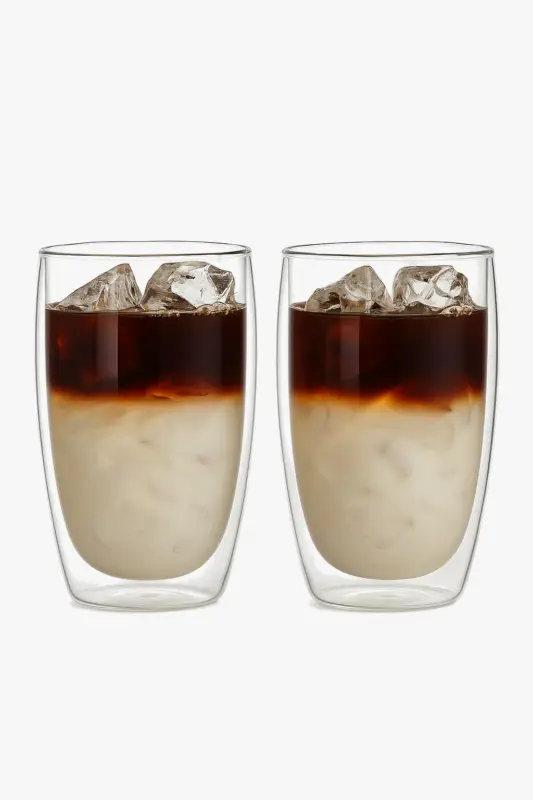 Handcrafted double wall insulated glass cups for coffee 250-450ml (... Nouvelle Collection