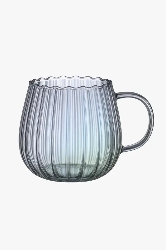 Commande En Gros Striped borosilicate glass coffee mug 400 ml