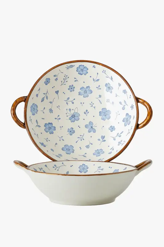 Japanese floral ceramic bowl with handle Acheter En Ligne
