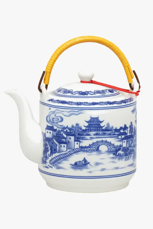 Promotion Saisonnière Jingdezhen style ceramic teapot large capacity blue and white porce...