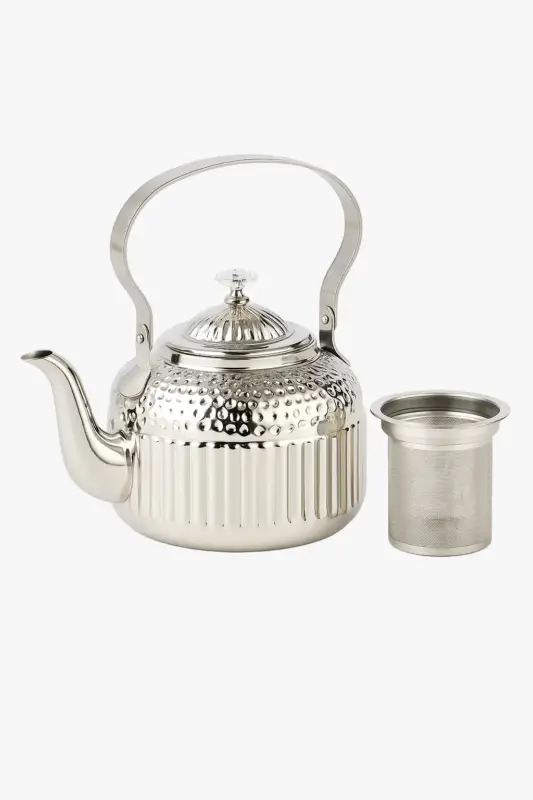 Hammered stainless steel teapot 1.8 l with integrated strainer Retour Gratuit