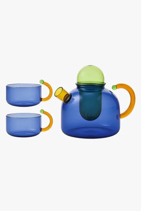 Heat-resistant glass teapot with filter, minimalist style Populaire