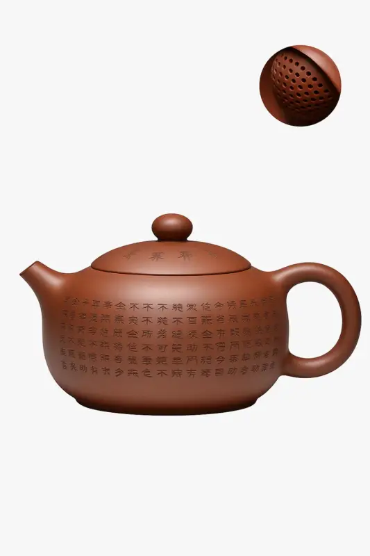 Bon Plan Yixing teapot hand-carved purple clay heart motif tea set