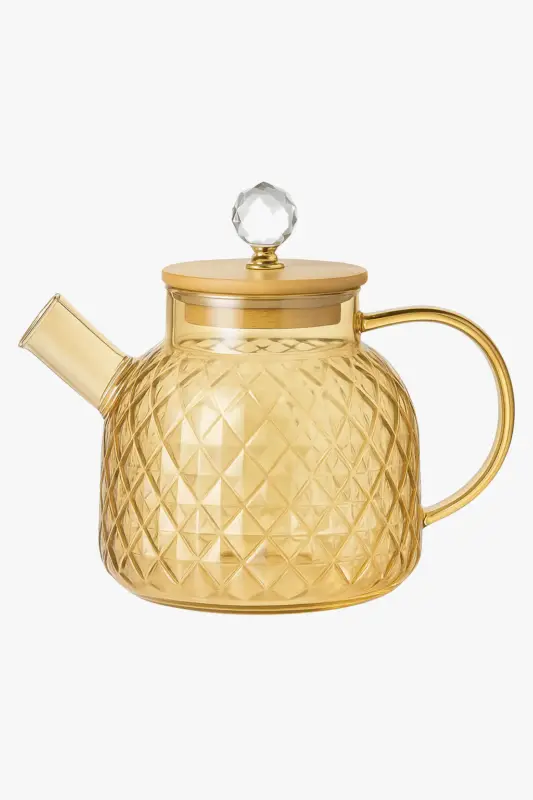 Glass kettle with bamboo lid and removable filter 1l Offre Exclusive
