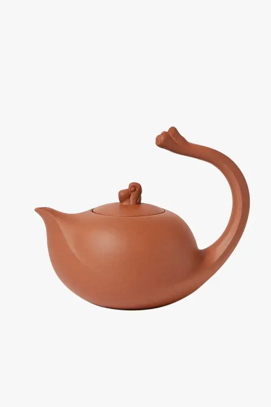 Handmade raw ceramic kung fu style teapot 1l Solde