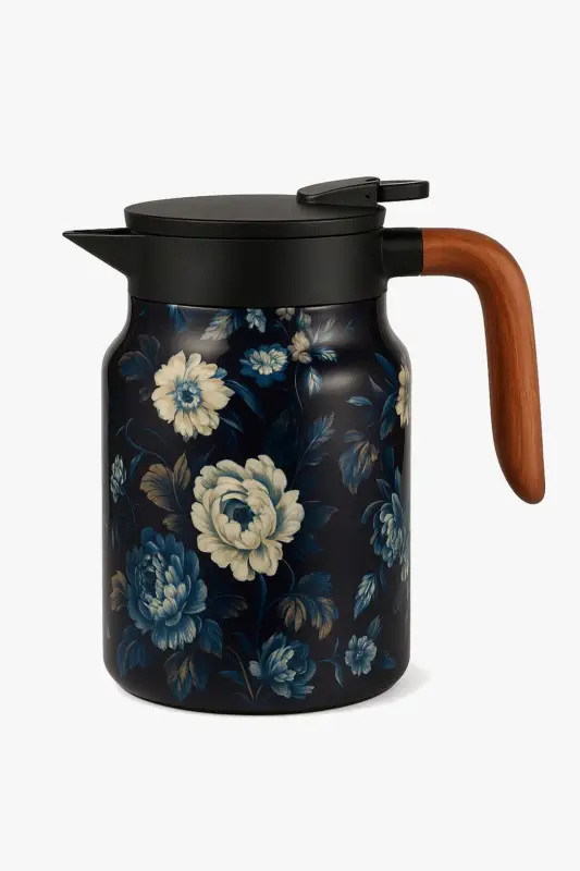 Satisfait Ou Remboursé Vintage floral insulated tea kettle stainless steel with infuser