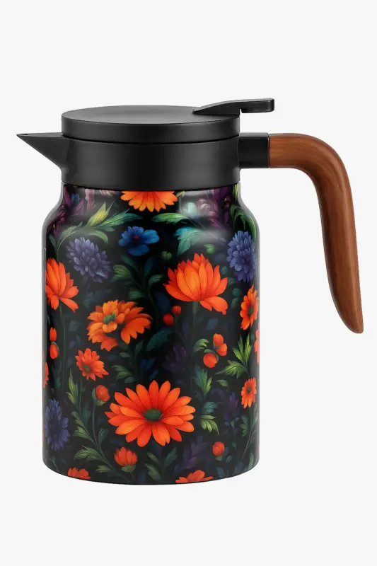 Acheter En Ligne Vintage floral insulated stainless steel teapot with infuser