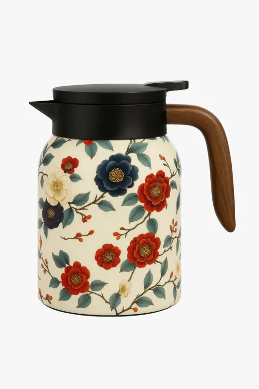 Vintage insulated floral stainless steel teapot with infuser and th... Bon Marché