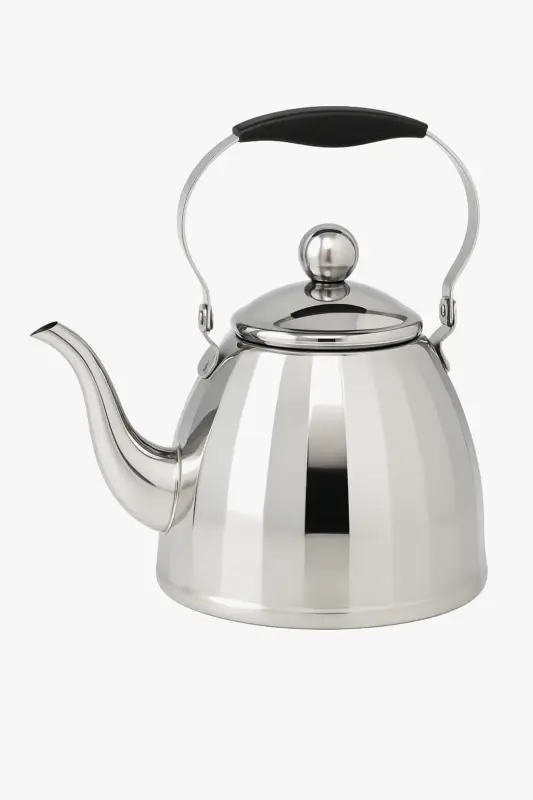 Stainless steel kettle with floral motif, removable infuser and ins... Populaire