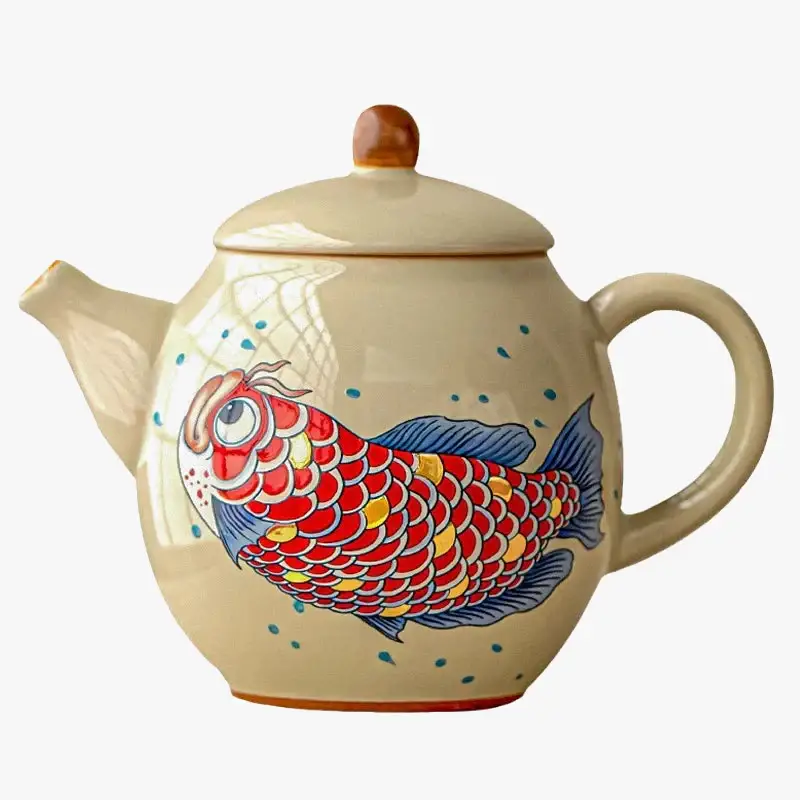 Achat Immédiat Chinese arowana ceramic retro kung fu teapot 150 ml