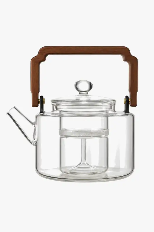 Usine Directe Théière verre 1300ml avec filtre épais cuisson vapeur