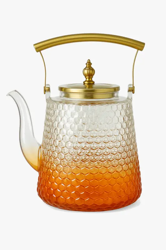 Authentique Japanese teapot borosilicate glass retro copper handle