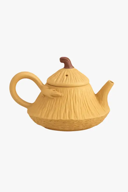 Théière semi manuelle en terre cuite motif lotus Bon Marché