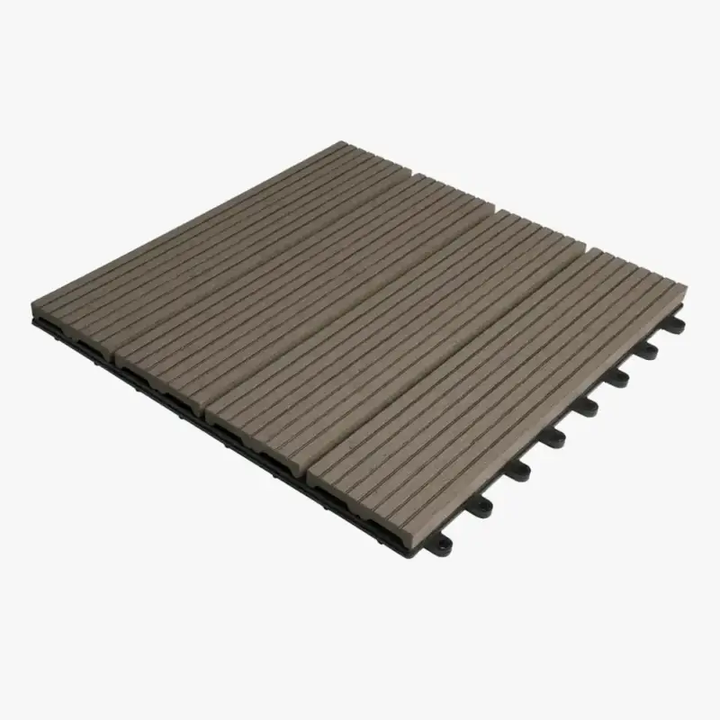 Interlocking wood-effect wpc terrace tiles 30x30cm set of 11 Nouvelle Collection