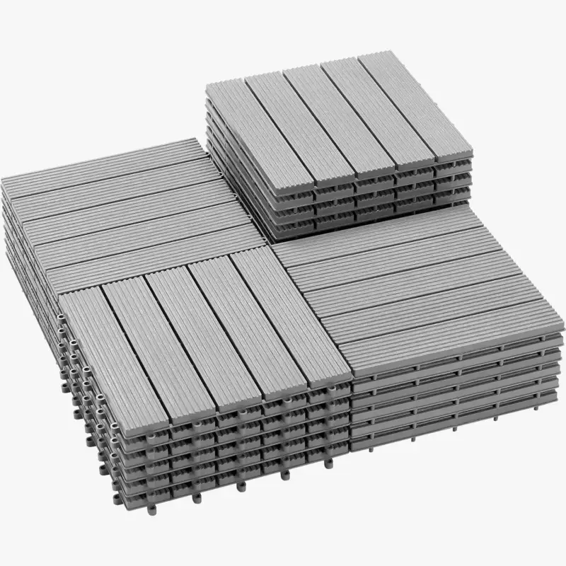 Vente Flash Clip-on composite wood decking tiles 30×30 easy drainage