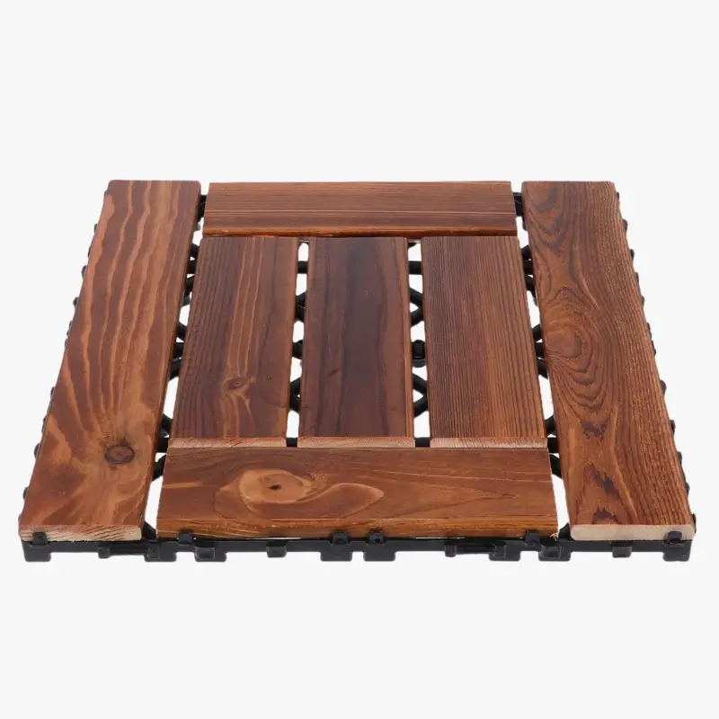 Ultra-resistant interlocking wooden deck tiles 30x30x1.5cm Soldes