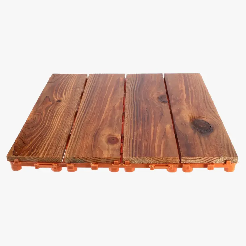 Clip-on wood-effect slat outdoor decking tiles Pas Cher