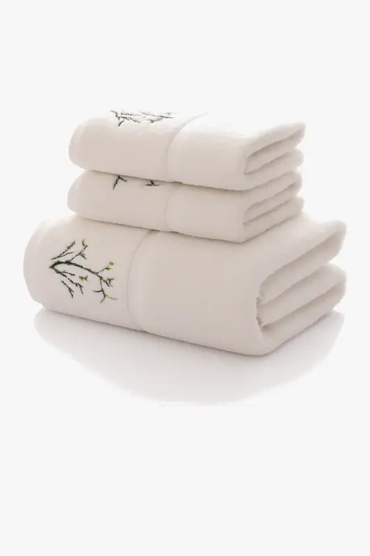 Ultra absorbent embroidered bamboo bath towel Super Prix