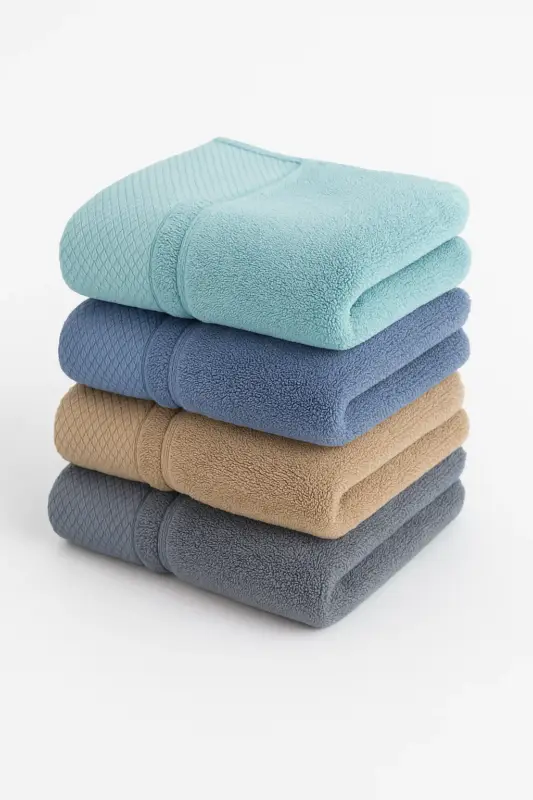 Acheter En Ligne Set of 4 embroidered cotton hand towels quick drying