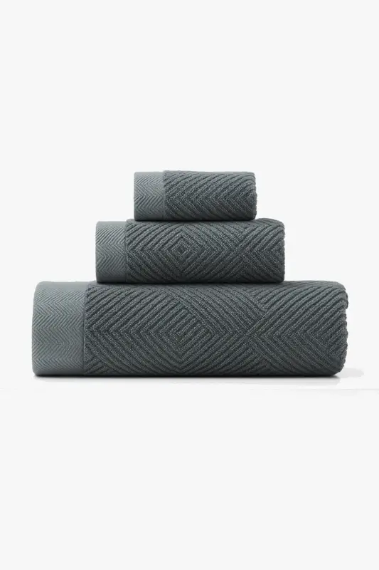 Set of 3 thick absorbent cotton bath towels Achat Immédiat