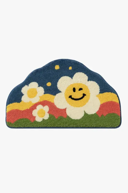 Meilleure Vente Floral moss effect shag non-slip bath mat