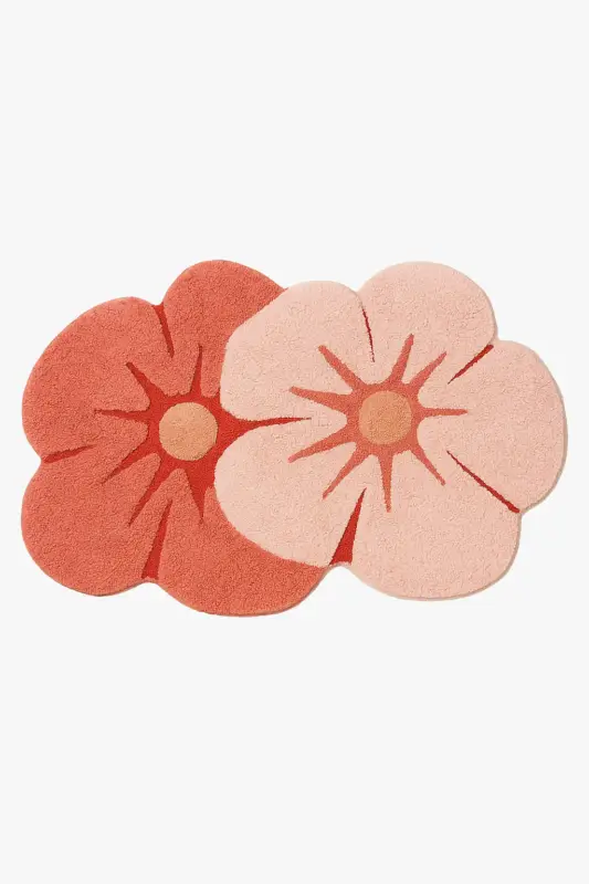 Soft floral moss motif non-slip bath mat Prix Réduit
