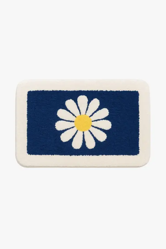 Cute daisy bath mat non-slip microfibre Dernière Chance