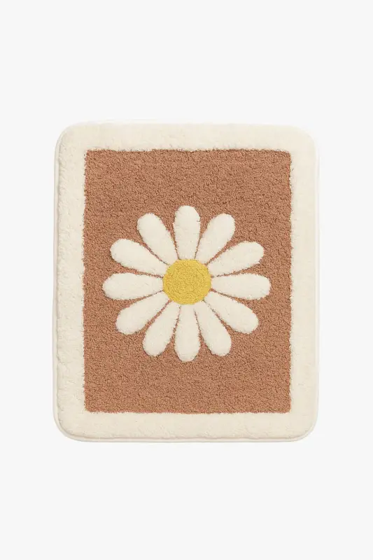 Remise Modern floral non-slip microfibre bath mat