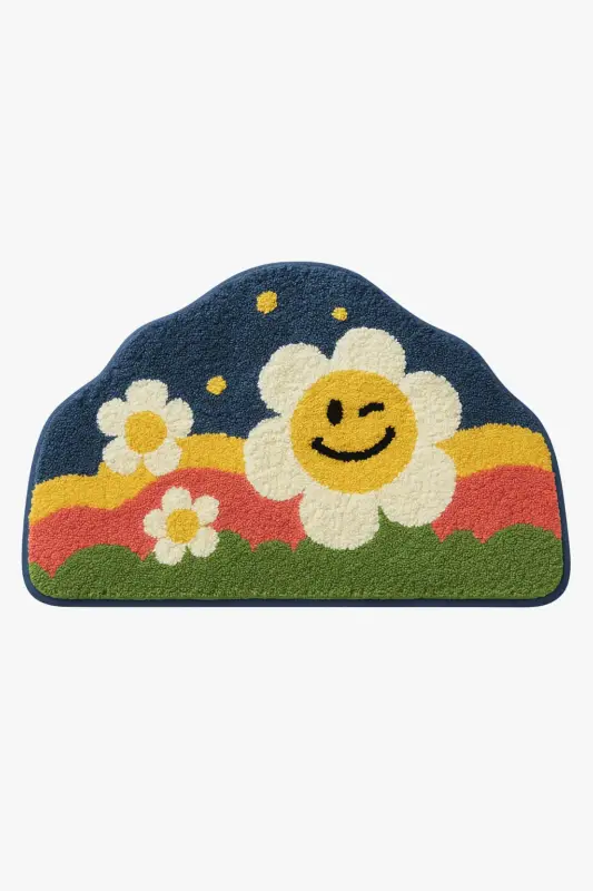 Cute thick luxury microfibre flower bath mat Pas Cher