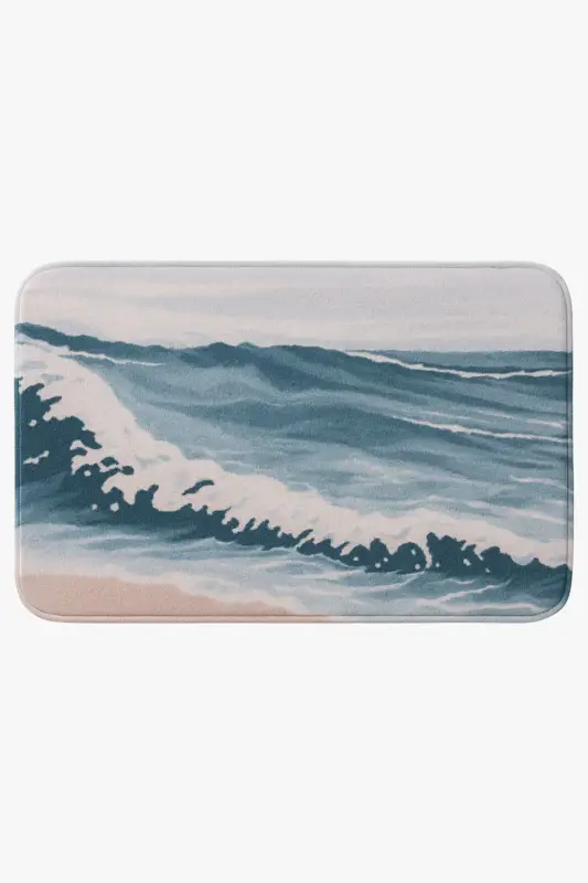 Modern ocean motif non-slip absorbent bath mat Haute Qualité