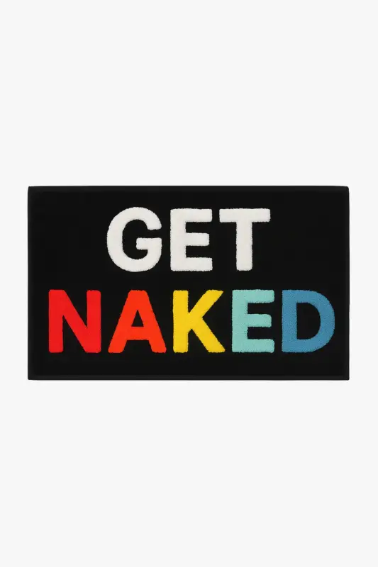 Soldes Get naked fluffy shaggy bath mat