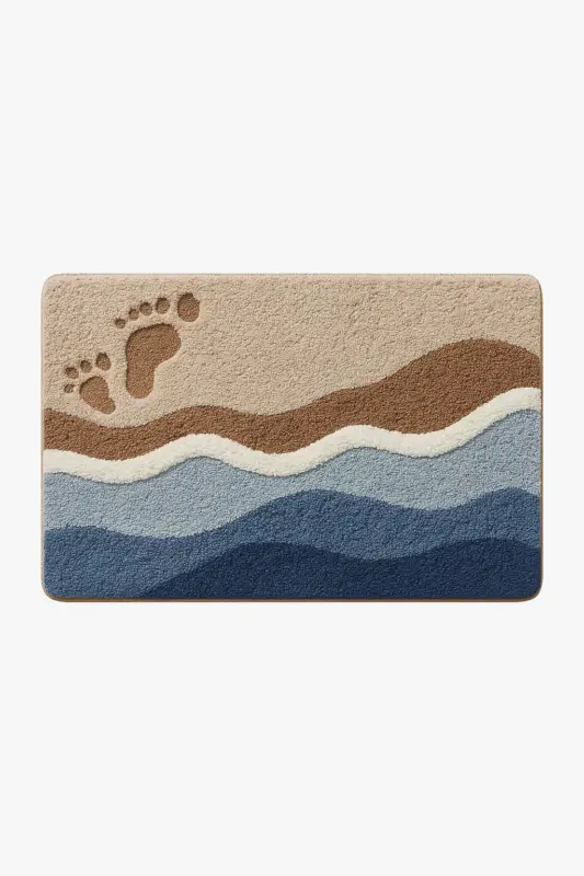 Must-Have Modern wave-shaped absorbent non-slip microfibre bath mat