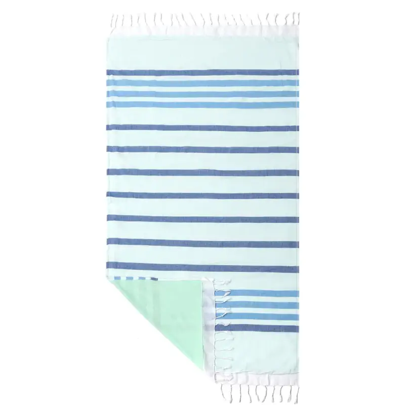 Lightweight striped turkish cotton beach towel with tassels Achetez Aujourd'hui