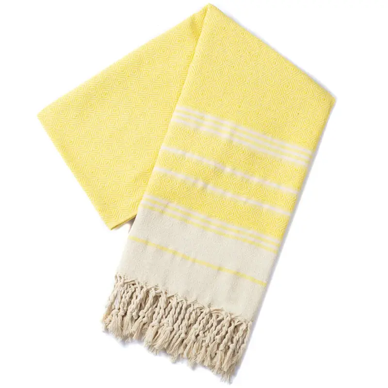 Serviette de plage turque coton losanges sechage rapide Super Prix