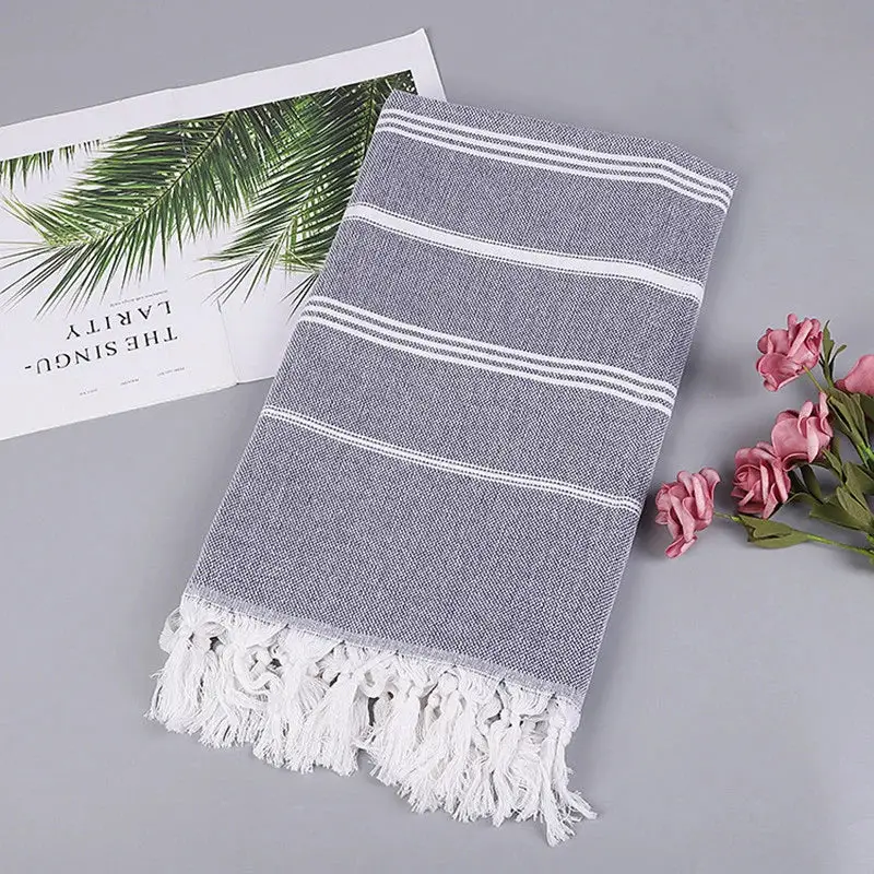 Achat Immédiat Serviette de plage turque coton franges sechage rapide