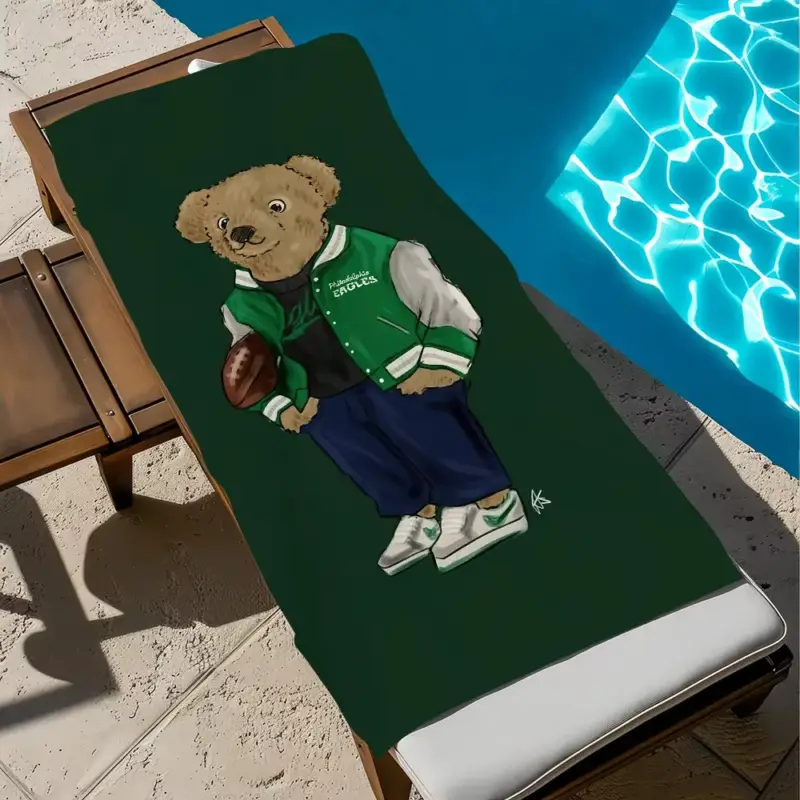 Usine Directe Quick-drying microfibre beach towel with bear print for travel