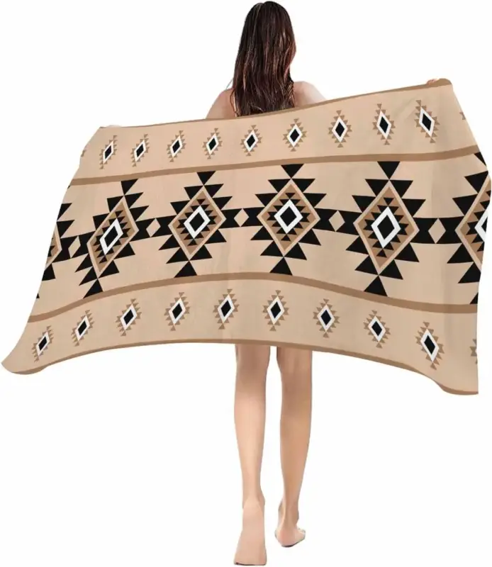 Soft absorbent lightweight aztec pattern beach towel Offre Exclusive