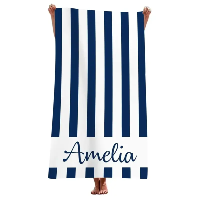Petit Prix Serviette de plage rayée personnalisée microfibre absorbante