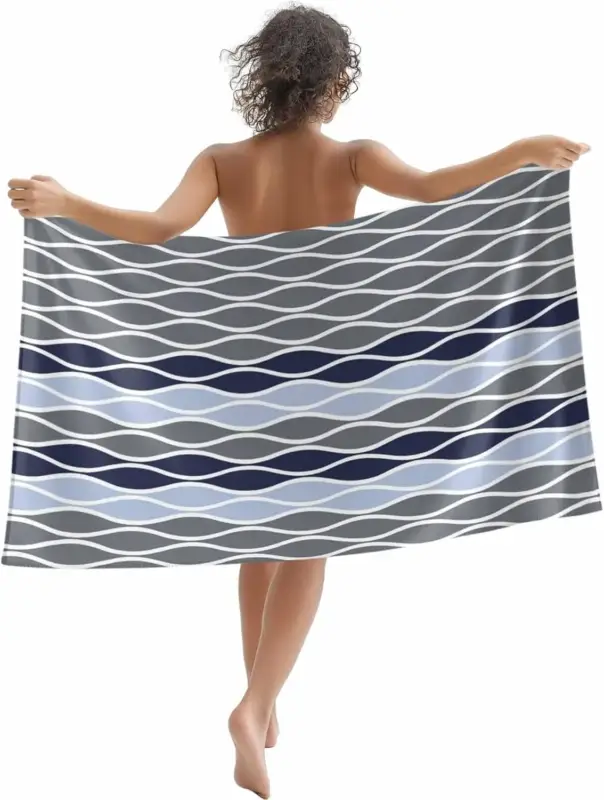 Abstract wave pattern quick dry beach towel Dernier Modèle