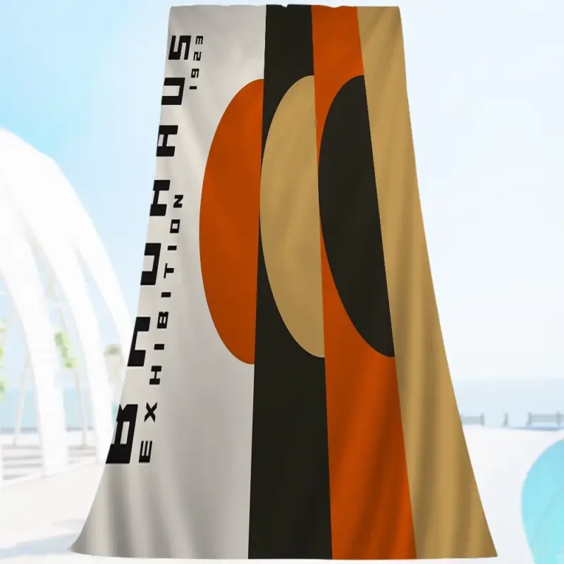 Bauhaus style geometric microfibre beach towel Meilleur Prix