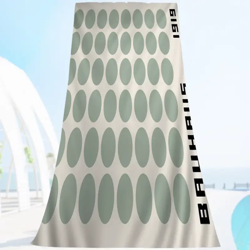 Bauhaus geometric pattern absorbent microfibre beach towel Acheter En Ligne